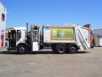 RCV with food 'pod' at front of lorry with separate lifting mechanism, all rights reserved Specialist Fleet Services