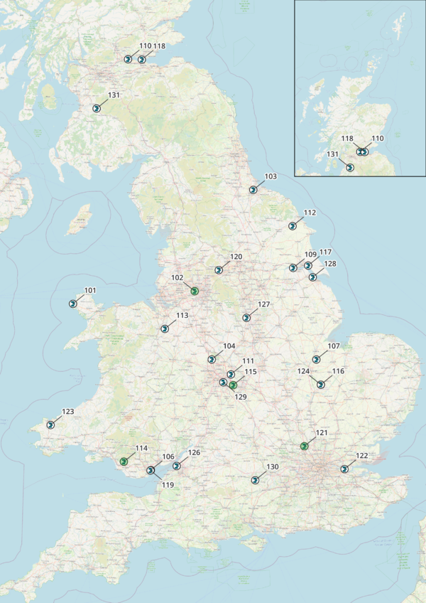 Locations of Planning Biomass EfWs in the UK
